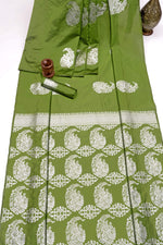 Mahendi Green Jacquard Saree