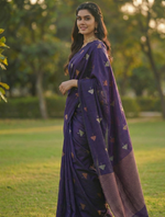 Purple Jacquard Saree