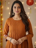 MADHAVI Pure Cotton Kurta Pant Dupatta Set for Women