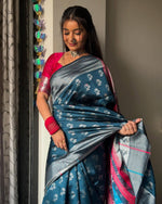 Blue Jacquard Saree