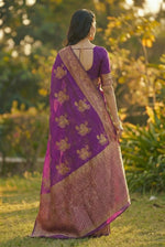 Luxurious Wine Jacquard Silk Saree with Rich Woven Detailing | Festive & Evening Elegance