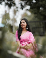 Graceful Pink Jacquard Saree