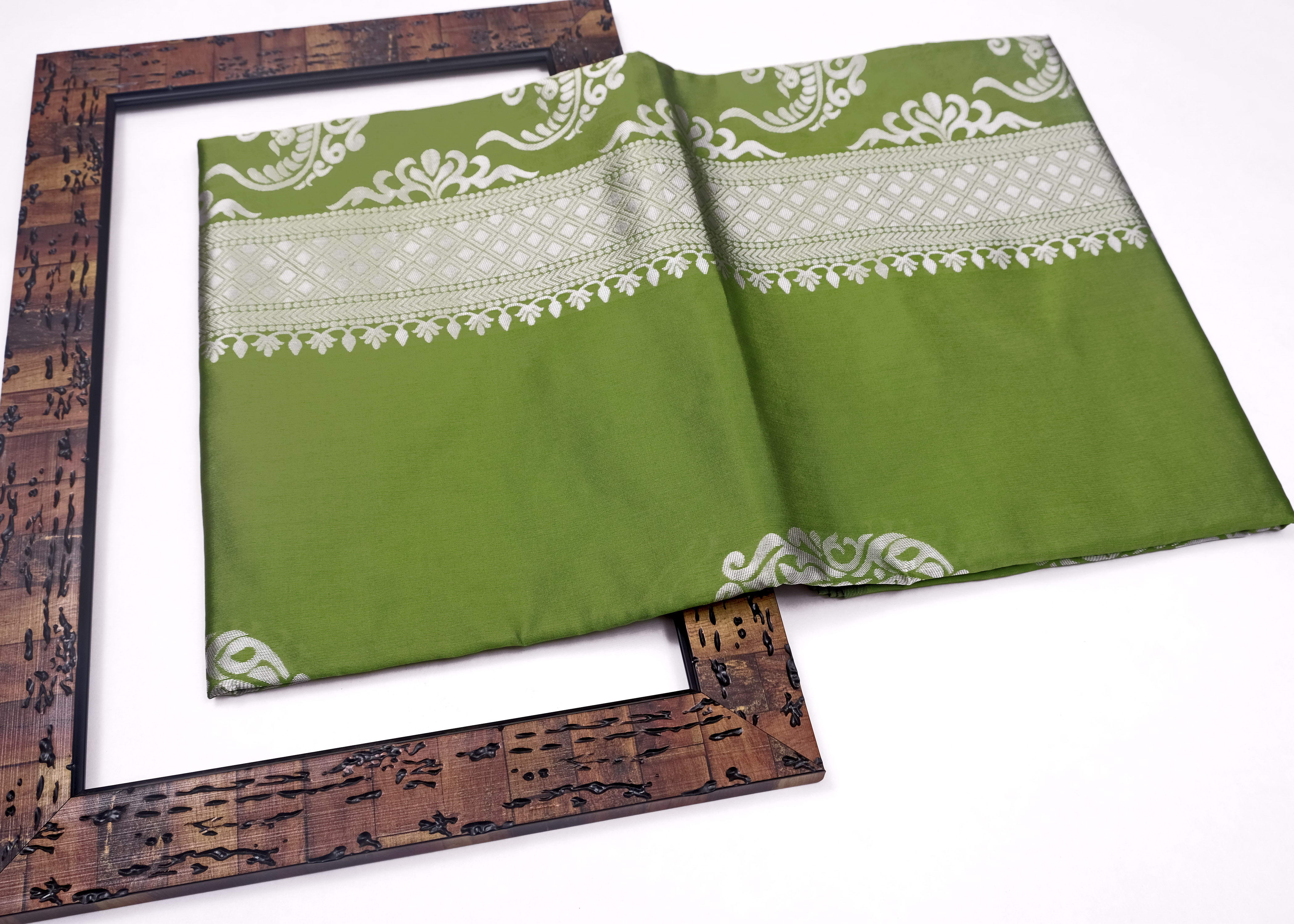 Elegant Mahendi Green Jacquard Saree