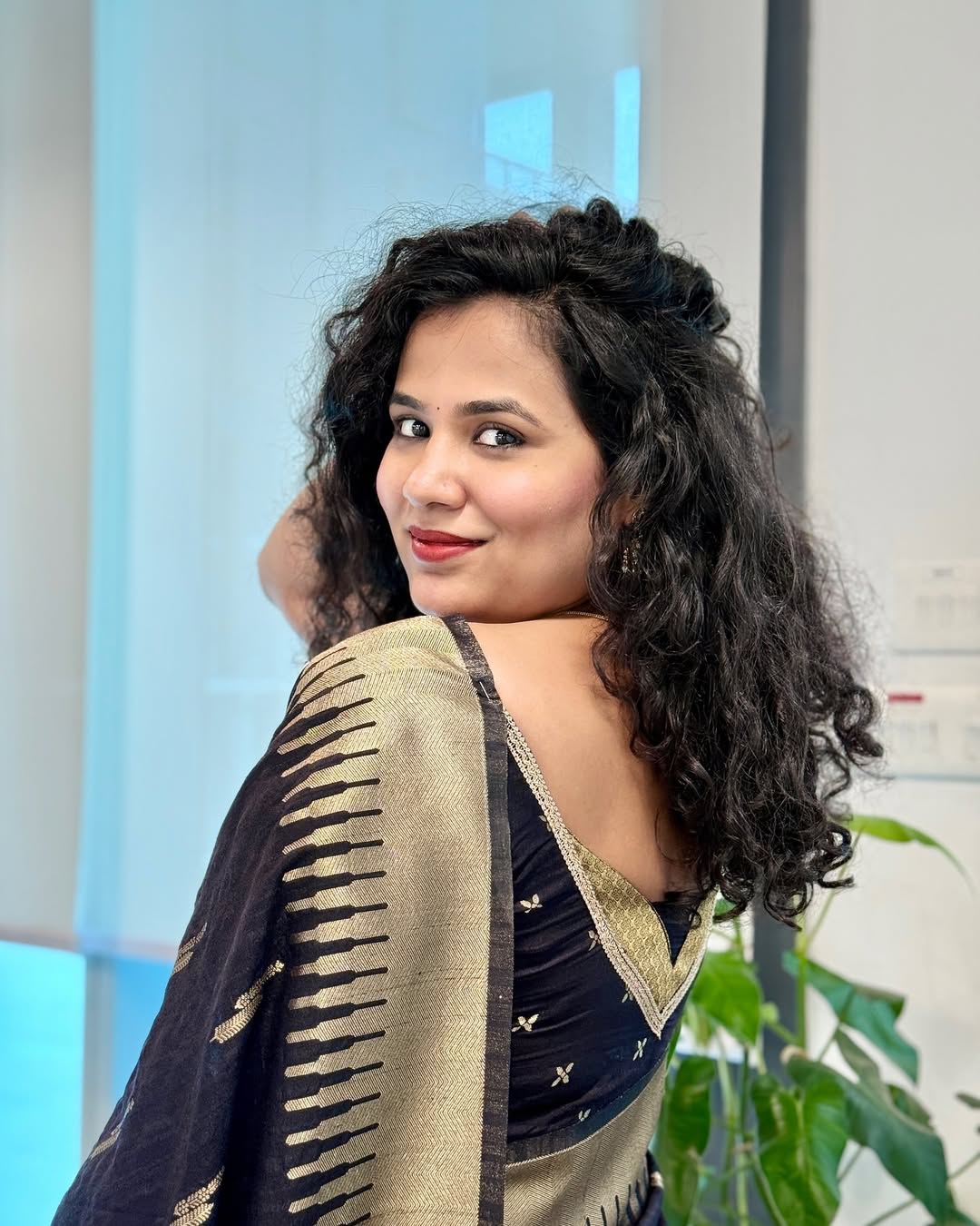 Luxury Black Jacquard Saree