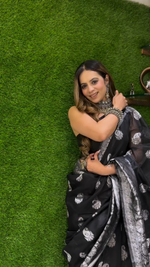 Elegant Black Jacquard Saree