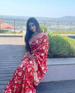 Elegant Maroon Jacquard Saree