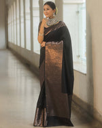 Luxury Black Jacquard Saree