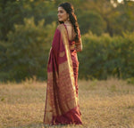Royal Wine Jacquard Saree