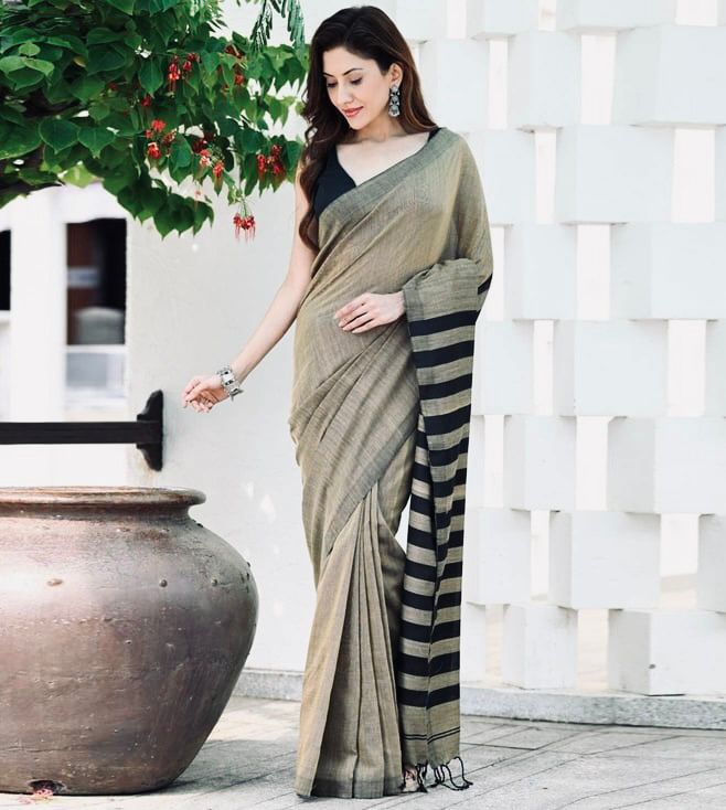 Elegant Mehendi Olive Jacquard Saree for Festive & Traditional Celebrations