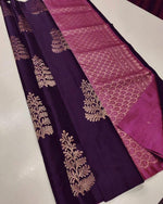 Dark Purple Jacquard Saree