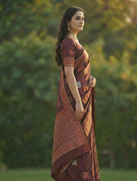 Wine Jacquard Saree