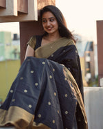 Elegant Black Jacquard Saree