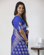 Blue Jacquard Saree