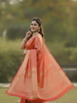 Classic Red Jacquard Saree