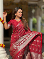 Red Jacquard Saree