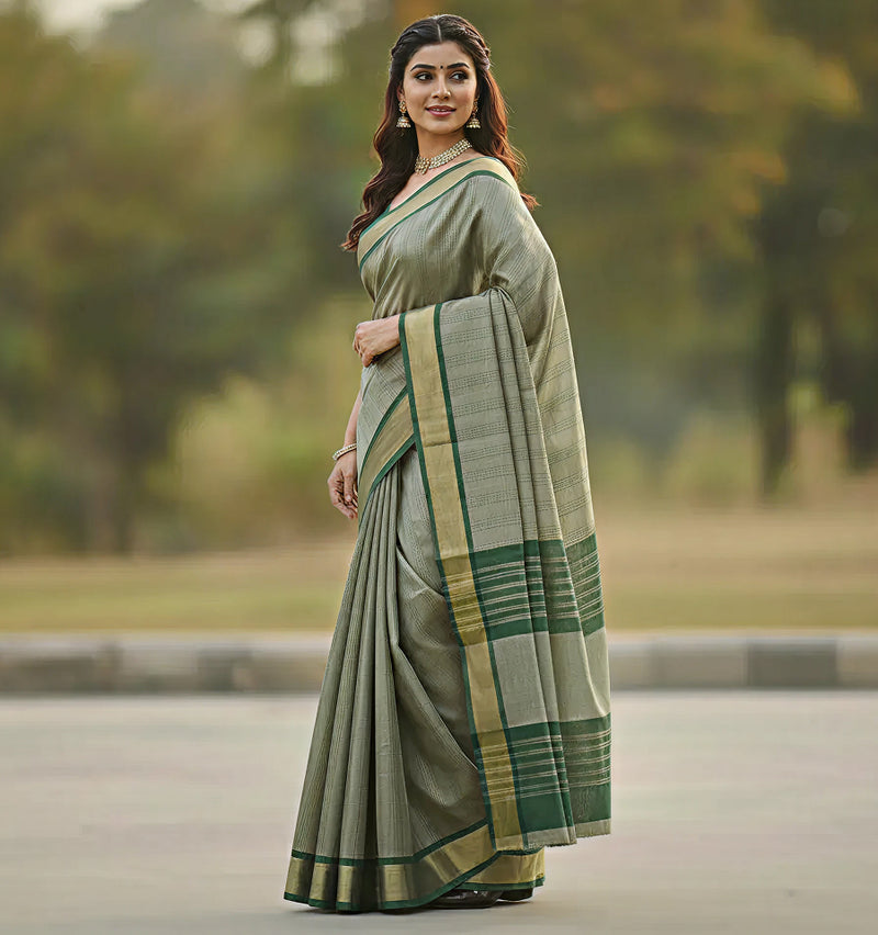 Mahendi Green Jacquard Saree