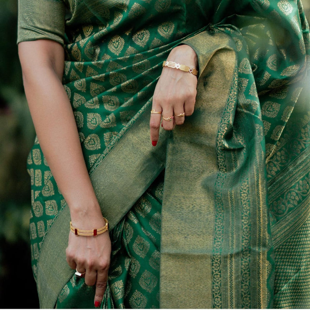 Mahendi Green Jacquard Saree