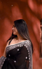 Luxurious Black Jacquard Saree