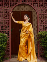 Sunshine Yellow Jacquard Saree