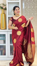 Luxury Red Jacquard Saree for Women – Rich Weave Festive & Wedding Wear