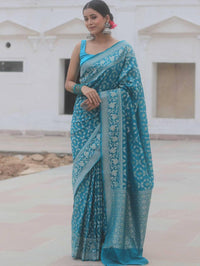 Elegant Sky Blue Jacquard Saree – Premium Festive & Party Wear