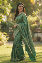 Mahendi Green Jacquard Saree