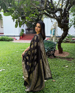 Luxury Black Jacquard Saree 