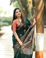 Elegant Green Jacquard Saree 