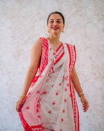 Elegant White Jacquard Saree