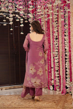 Wine Vastra Embroidered Silk Suit Set