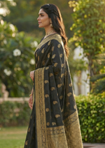 Classic Black Jacquard Saree