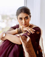 Elegant Maroon Jacquard Saree