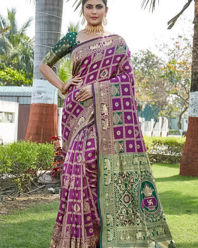 Graceful Purple Jacquard Saree