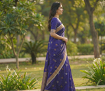 Royal Blue Jacquard Saree