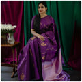 Premium Dark Purple Jacquard Saree for Festive, Wedding & Party Wear