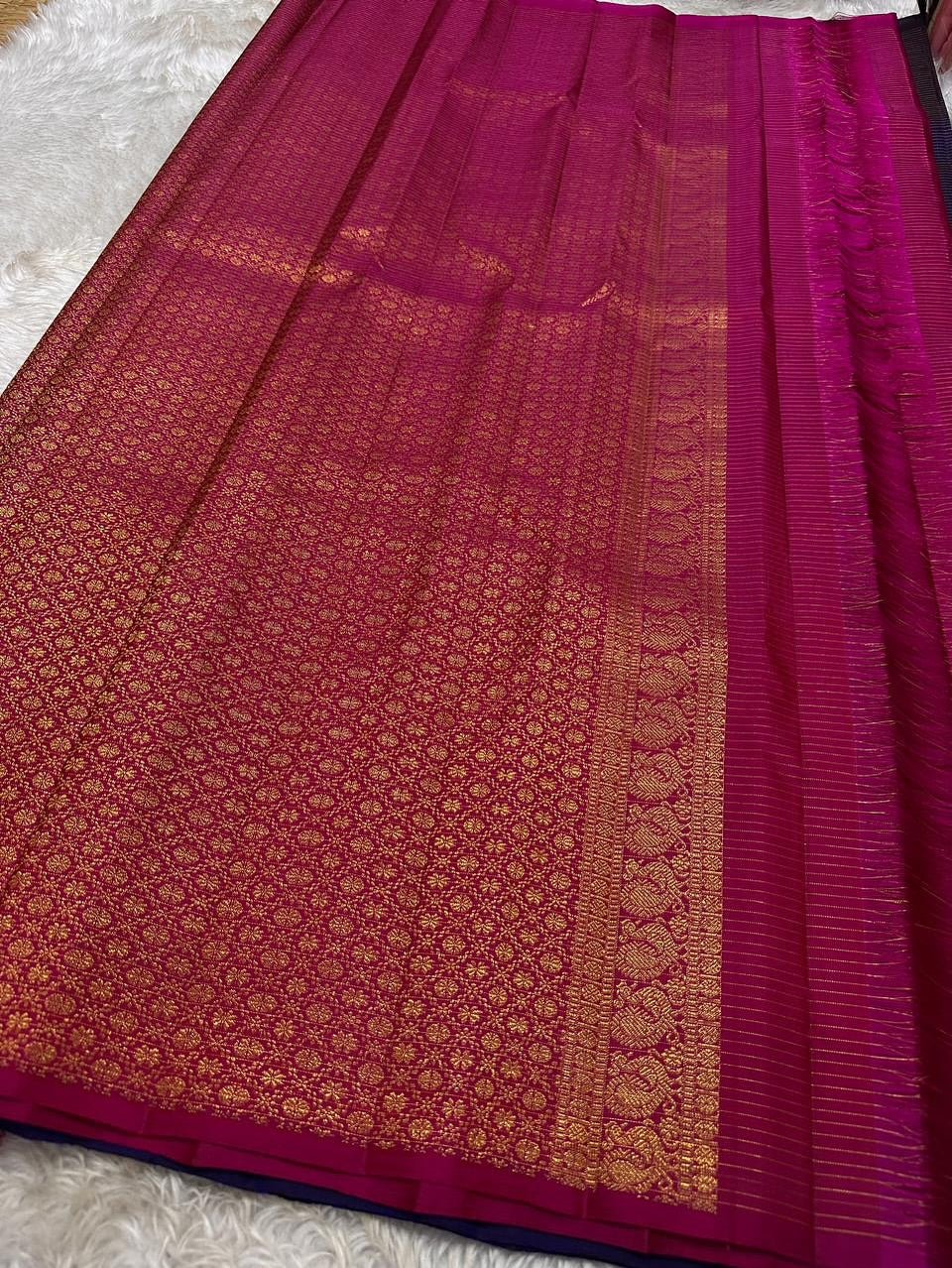 Wine Pink Jacquard Saree