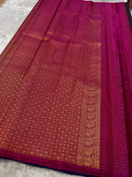 Wine Pink Jacquard Saree