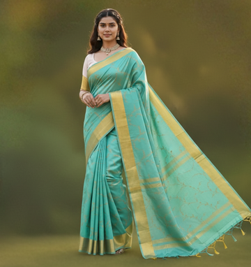 Premium Light Blue Jacquard Saree – Elegant Woven Saree for Festive & Special Occasions