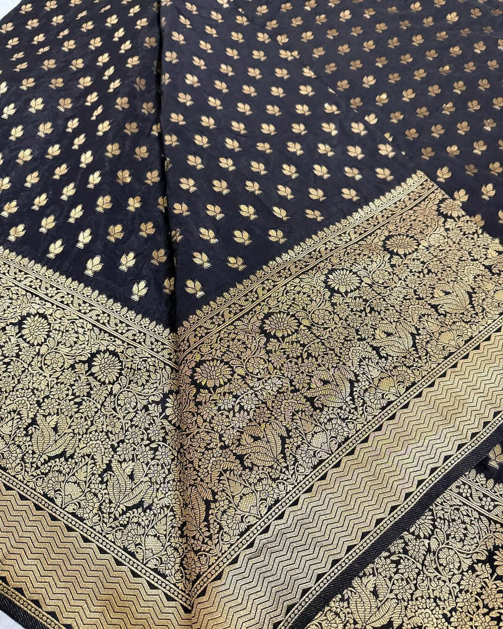 Elegant Black Jacquard Saree