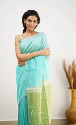 Sky Pista Jacquard Saree