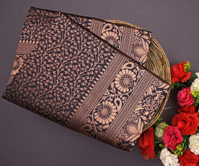 Brown Jacquard Saree – Rich Woven Texture for Classic & Festive Elegance