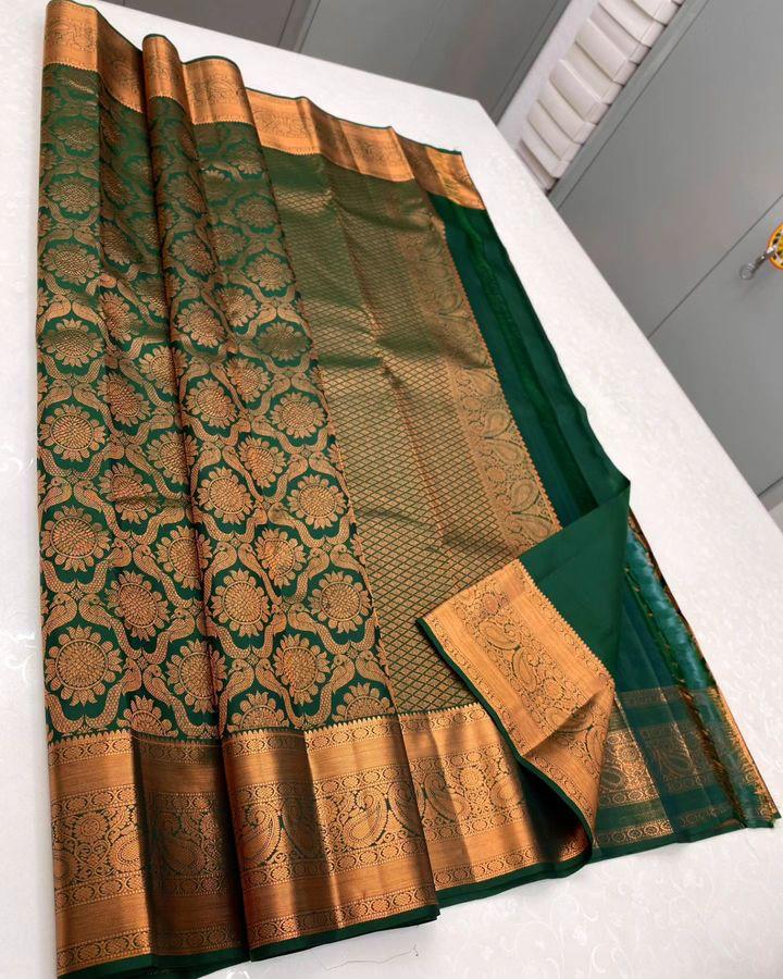 Mahendi Green Jacquard Saree