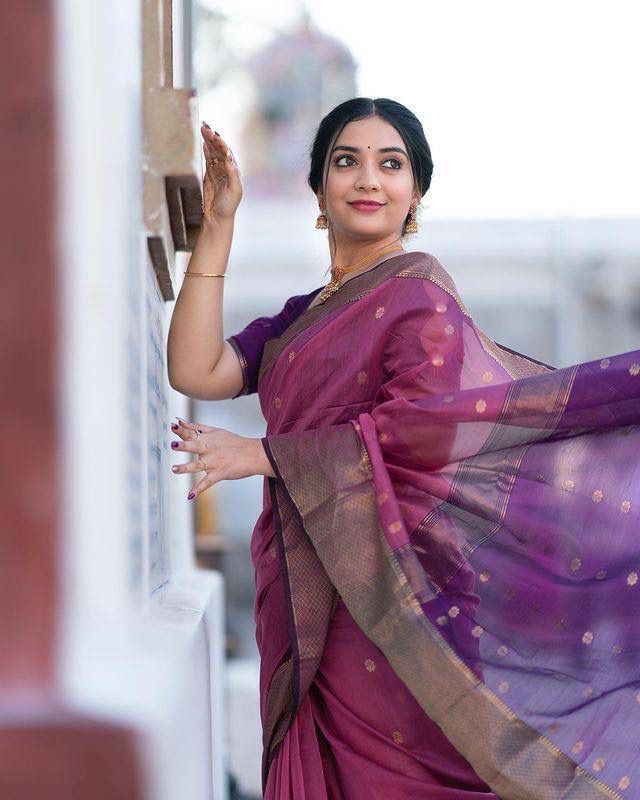 Purple Jacquard Saree