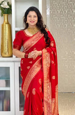 Timeless Red Jacquard Saree