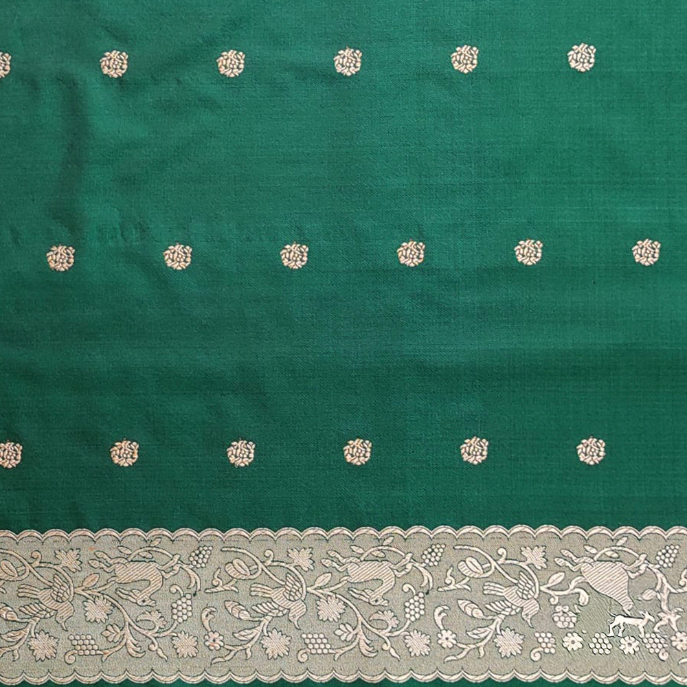 Bottle Green Jacquard Saree for Women