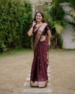 Maroon Jacquard Saree