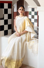 Pure White Jacquard Saree
