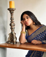 Royal Blue Jacquard Saree