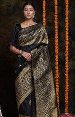 Classic Black Jacquard Saree 
