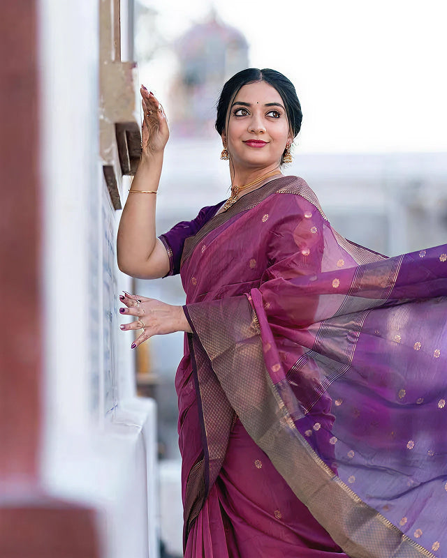 Purple Jacquard Saree – Royal, Elegant & Festive Ethnic Wear